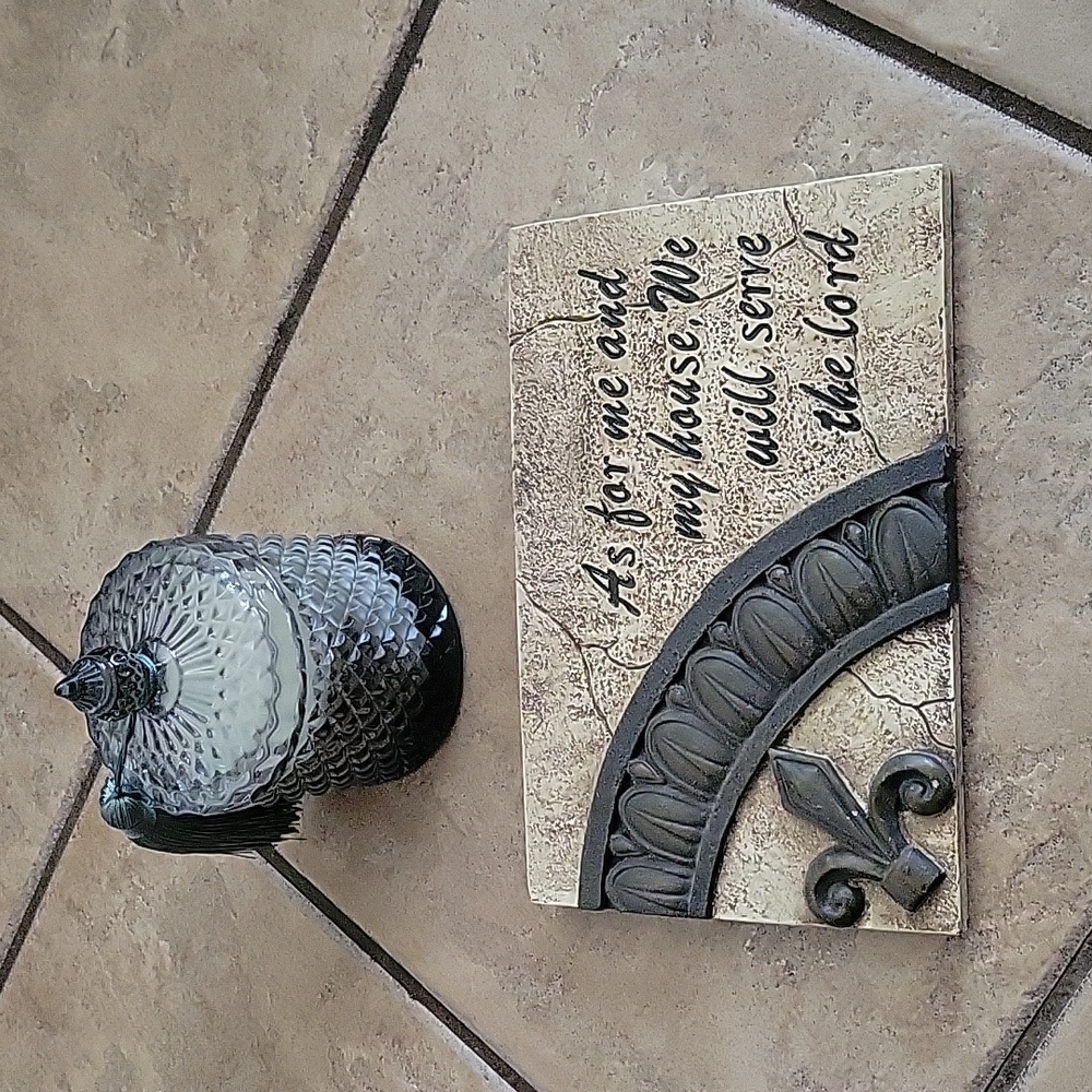 Candle and sign